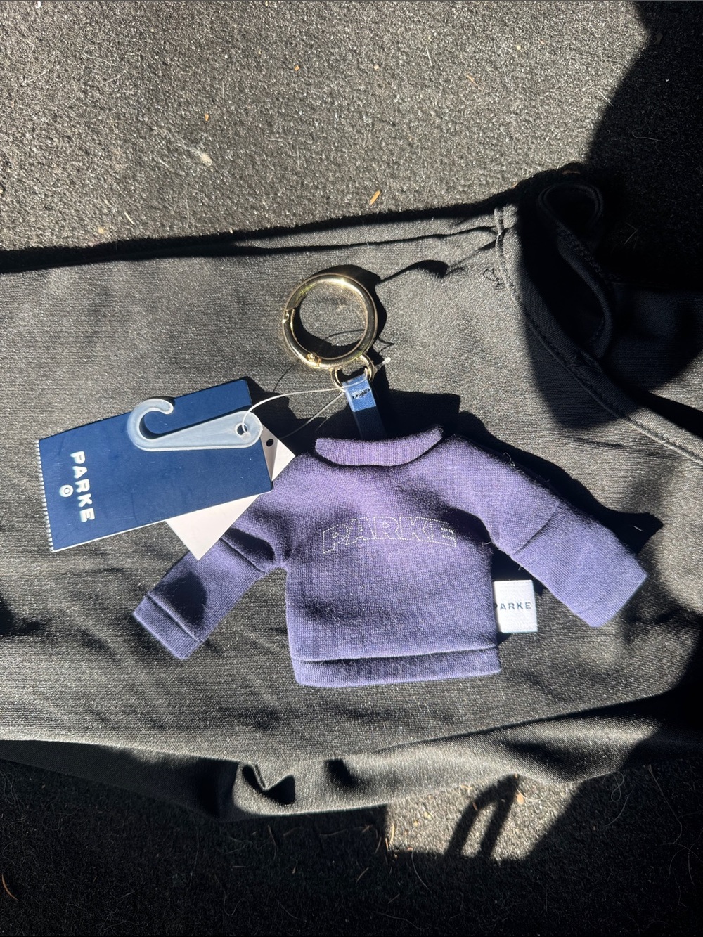 PARKE Mini Sweatshirt Keychain in Navy